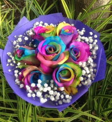 Rainbow Rose Bouquet